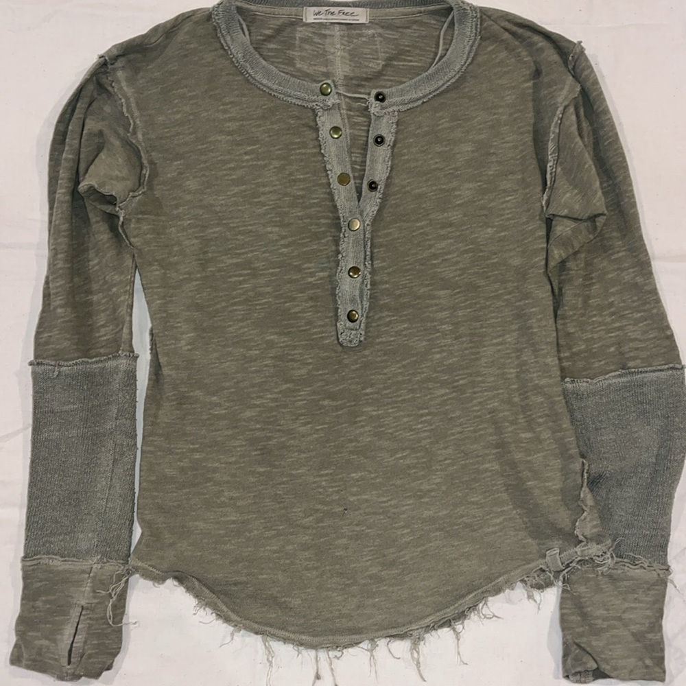 We The Free Olive Green Long-Sleeve Henley Top - Picture 4 of 6